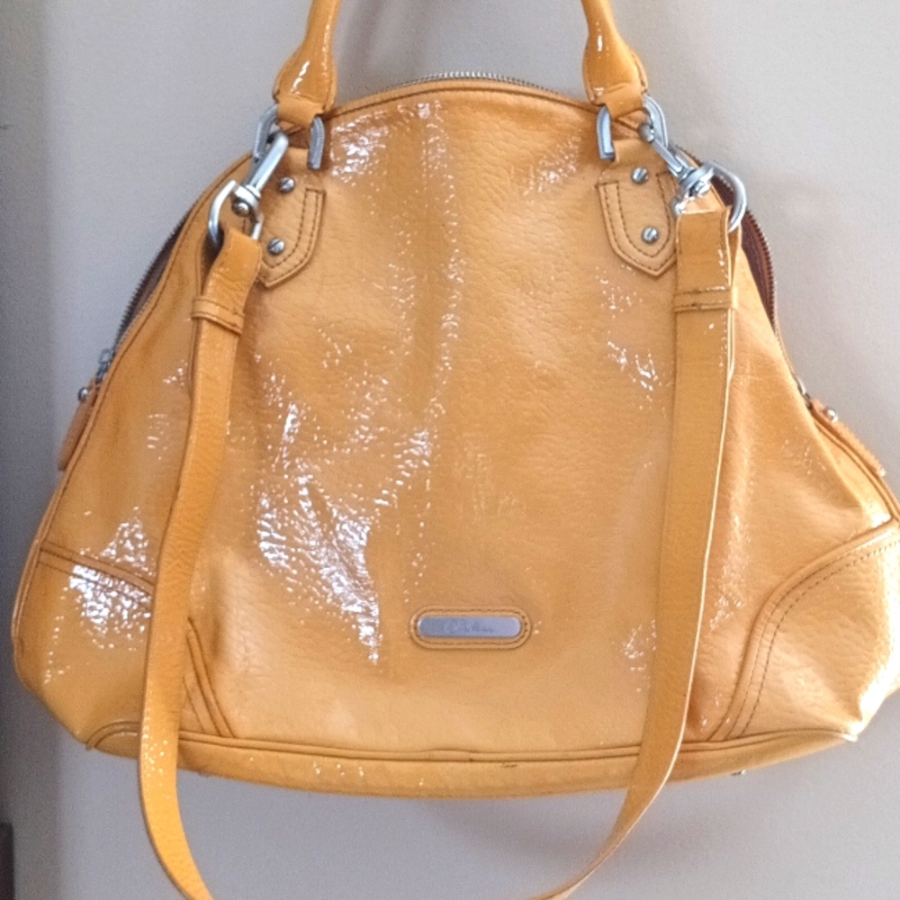 Cole Haan Yellow Patent Leather Hobo Bag